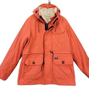 Abercrombie Fitch Orange Heavyweight Coat Sherpa Long Sleeves Utility Men Size L